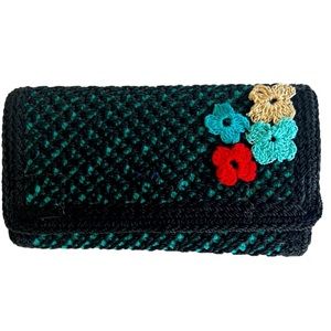 Crochet Wallet With Two Zipper compartments 6.75"x 4" NWOT